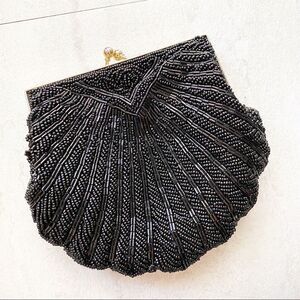 Vintage Black Beaded Evening Bag